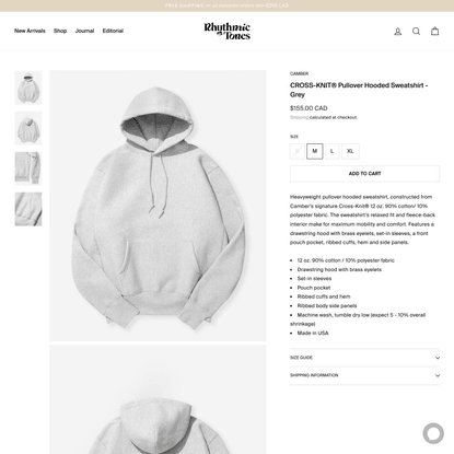 CROSS-KNIT® Pullover Hooded Sweatshirt - Grey