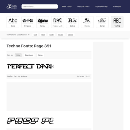 Free Techno Fonts | FontRiver - Page 391
