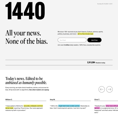 Best Unbiased News Source - 1440