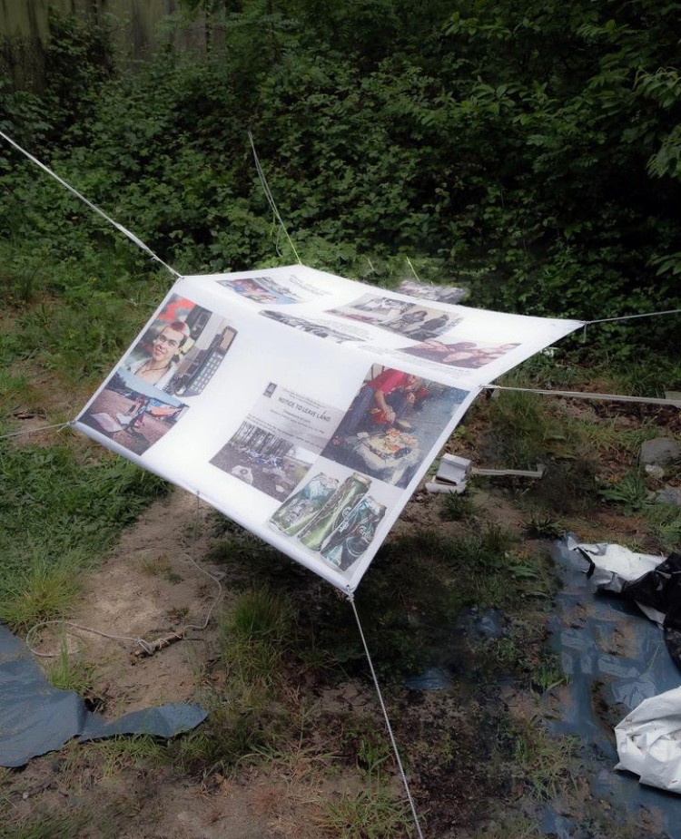 AffxWrks, "On-Site," research tarpaulin, 2022