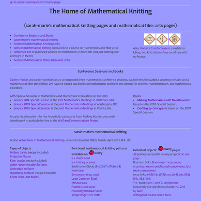 The Home of Mathematical Knitting
