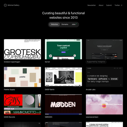 Minimal Gallery – Website inspiration