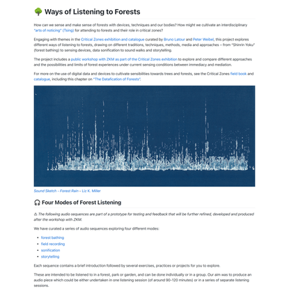 🌳 Ways of Listening to Forests | Ways of Listening to Forests