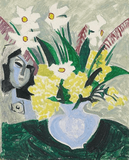 Blumen mit Maske by Johannes Itten, 1941