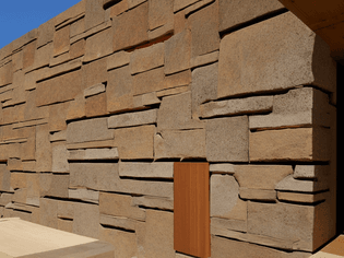 somewhere i can be  stone, wood, glass sun rammed earth direct sunlight