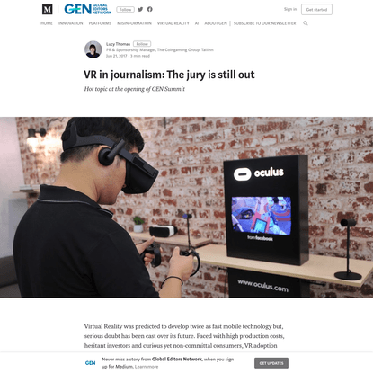 VR in journalism: The jury is still out - Global Editors Network - Medium