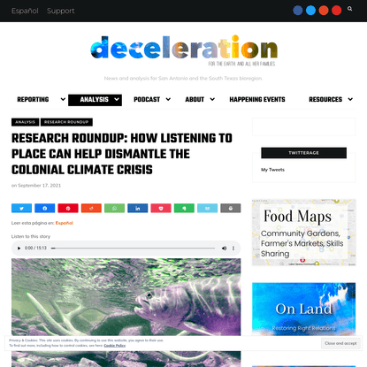 Research Roundup: How Listening to Place Can Help Dismantle the Colonial Climate Crisis | Deceleration