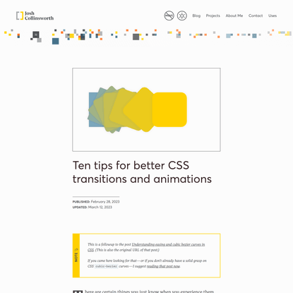 Ten tips for better CSS transitions and animations