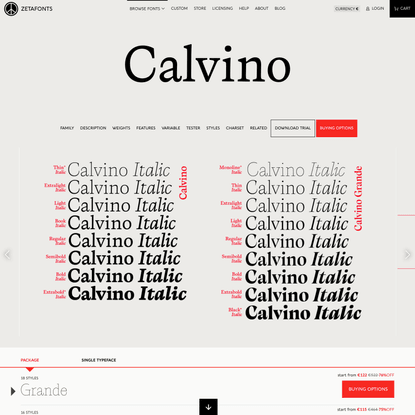 Calvino Typeface by Zetafonts