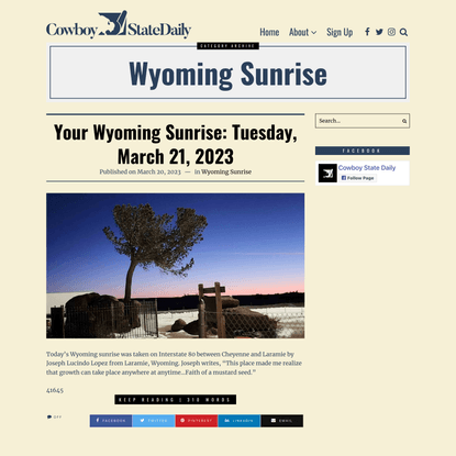Wyoming Sunrise Archives | Cowboy State Daily