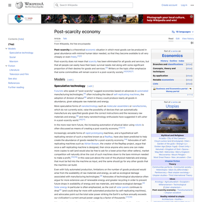 Post-scarcity economy - Wikipedia