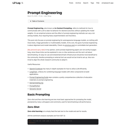 Prompt Engineering | Lil'Log