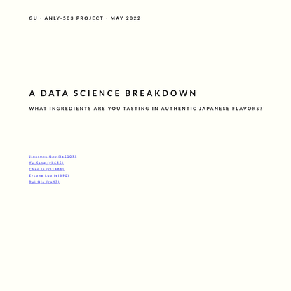A Data Science Breakdown