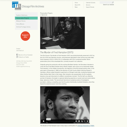 The Murder of Fred Hampton (1971) – Chicago Film Archives