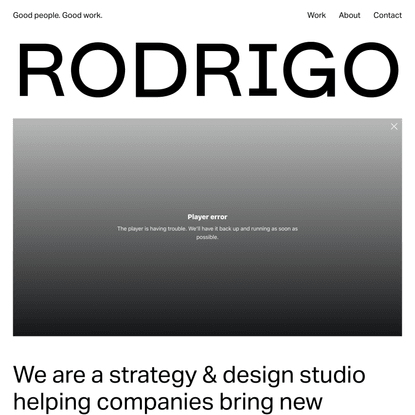 Studio Rodrigo | Designing products & services to make life better.