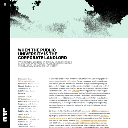 When the Public University Is the Corporate Landlord