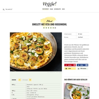 Vegetarisches Rezept für Omelett mit Feta und Gemüse | Neue Genießer-Ideen mit Gemüse, nachhaltige Trends und Achtsamkeit fü...