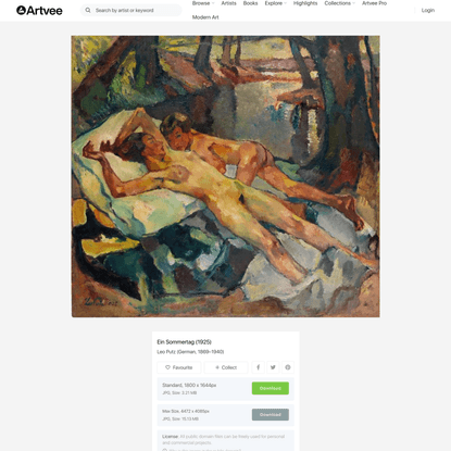 Ein Sommertag by Leo Putz - Artvee