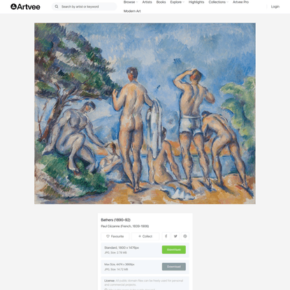 Bathers by Paul Cézanne - Artvee
