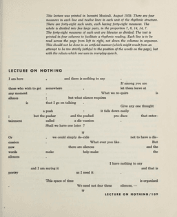 John Cage, "Lecture on Nothing" (1959)