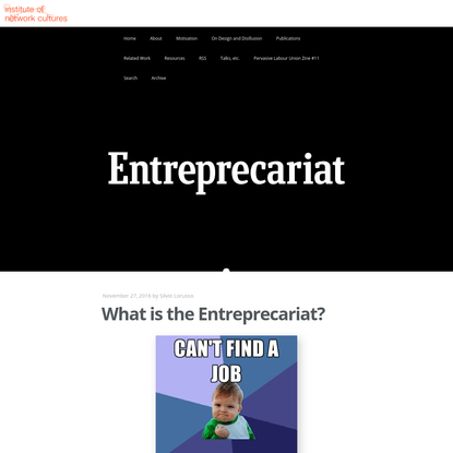 What is the Entreprecariat? | THE ENTREPRECARIAT
