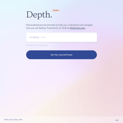 Depth | Personalized journal prompts powered by AI