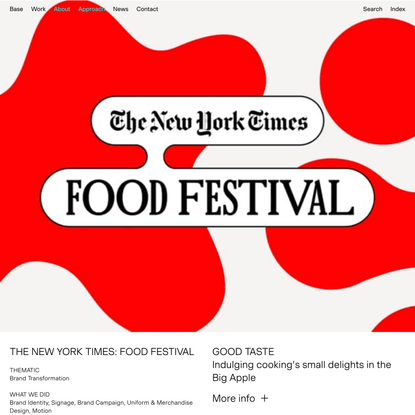 The New York Times: Food Festival 2022 | Base Design