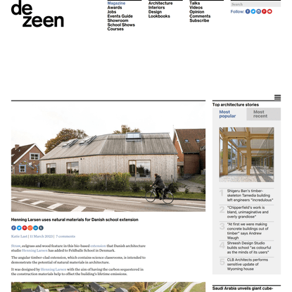 Henning Larsen uses natural materials for Danish school extension