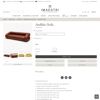 Anfibio Sofa by Giovannetti | Designer Italian Armchairs &amp; Sofas | IMAESTRI