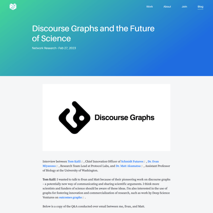 Discourse Graphs and the Future of Science