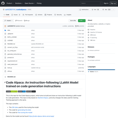 GitHub - sahil280114/codealpaca