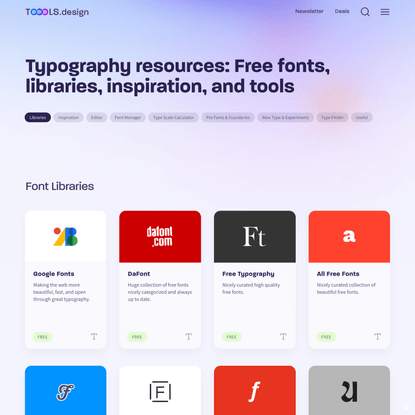 50+ Font Library &amp; Font Inspiration Sites - Toools.design