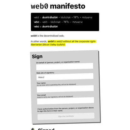 web0 manifesto