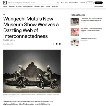 Wangechi Mutu’s New Museum Show Weaves a Dazzling Web of Interconnectedness | Artsy