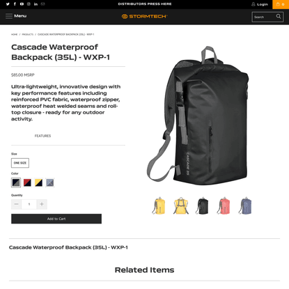 Cascade Waterproof Backpack (35L) - WXP-1