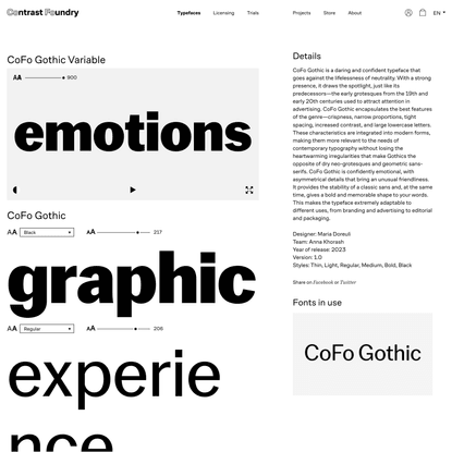 CoFo Gothic—typeface by Contrast Foundry