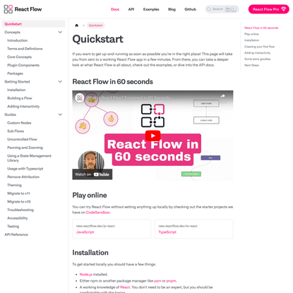 Quickstart - React Flow