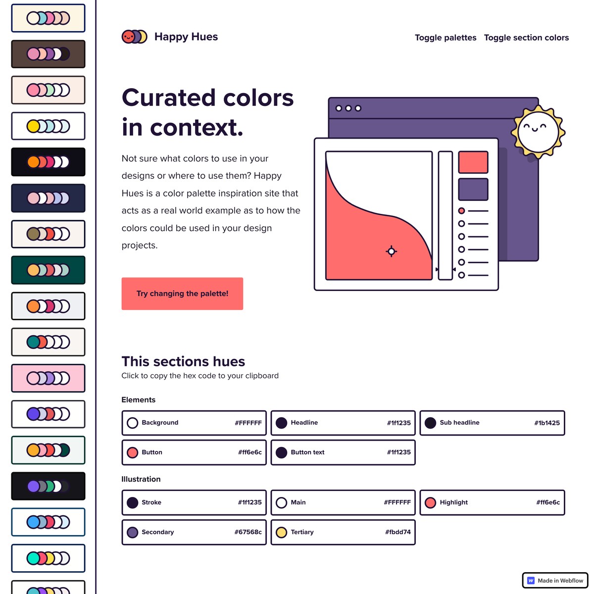 curated colors in context happy hues