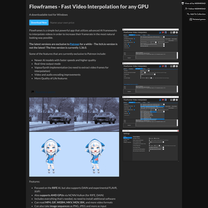 Flowframes - Fast Video Interpolation for any GPU by N00MKRAD