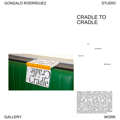 CRADLE TO CRADLE | Gonzalo Rodriguez Studio