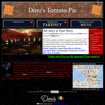 Dino’s Tomato Pie Home in CyberSpace