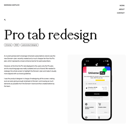 Pro tab redesign