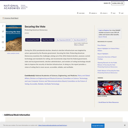 Securing the Vote: Protecting American Democracy |The National Academies Press