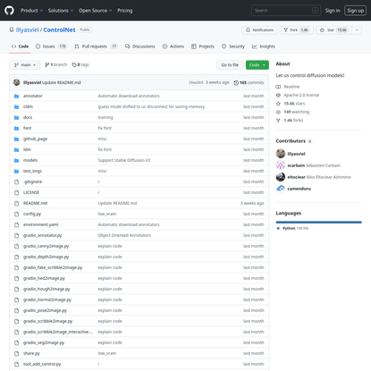 GitHub - lllyasviel/ControlNet: Let us control diffusion models!