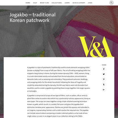 V&amp;A · Jogakbo - traditional Korean patchwork