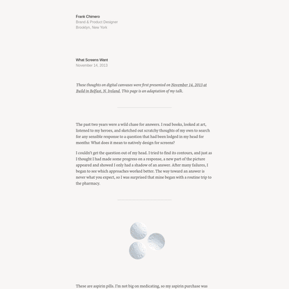 Frank Chimero · What Screens Want