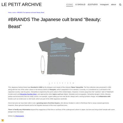 #BRANDS The Japanese cult brand "Beauty: Beast" - Le Petit Archive