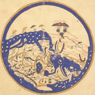 A world map drawn by the Moroccan cartographer Muhammad al-Idrisi for King Roger of Sicily, 1154.