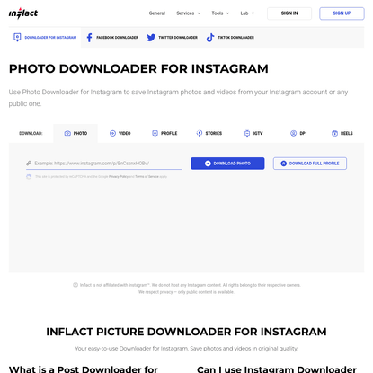 Instagram Photo Downloader | Inflact