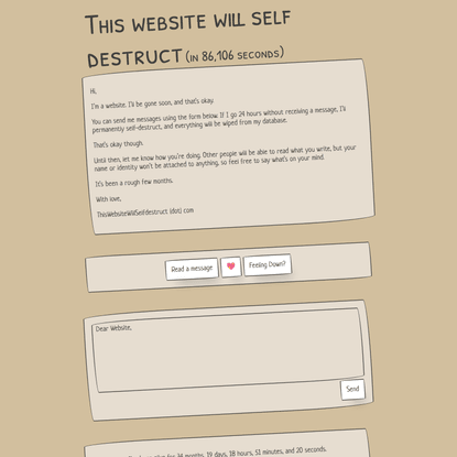 This Website Will Self Destruct